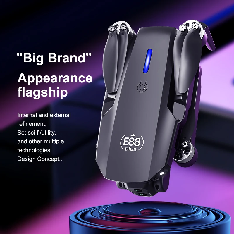 โดรนโดรน E88 Plus ใหม่: 90 °   - Drone Camera Hd บทวิจารณ์และราคา